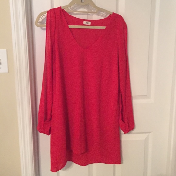 Red Tobi long sleeve dress