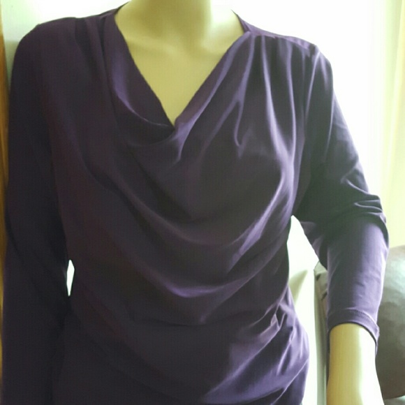 Purple Dressbarn scoop neck blouse top Sz  Med NWT