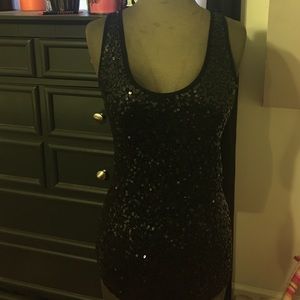 Black sequin tank