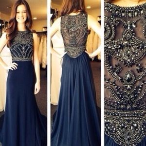 Navy blue prom dress
