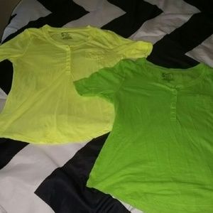 Bright fluorescent colored tees