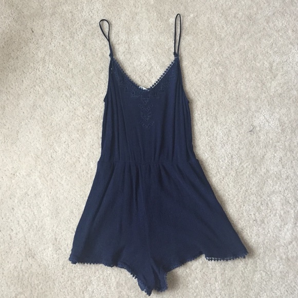 Lush Pants - LUSH Navy Blue Romper