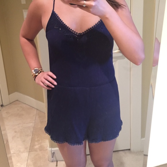 LUSH Navy Blue Romper - Picture 4 of 4