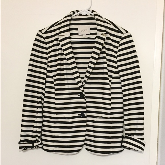 Black & Ivory Striped Blazer