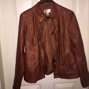 Biker style leather jacket