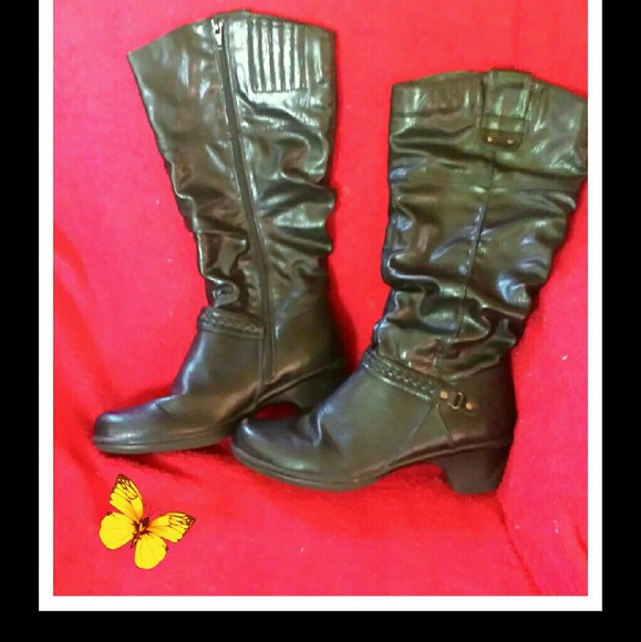 Womens Black zip up boots