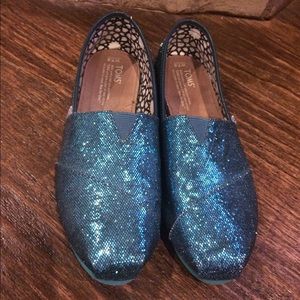 🎉Reduced Price!🎉TOMS Turquoise Sequin Slipons