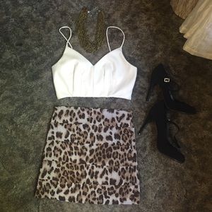 NWOT Leather Crop