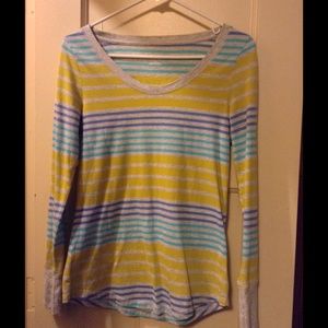 Mossimo striped cotton long sleeve tee