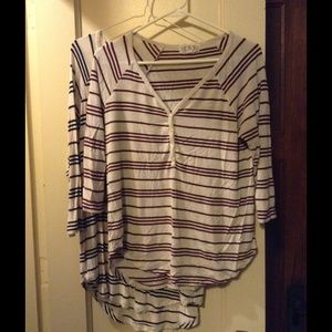 Bundle of 2 striped Pink arose 3/4 sleeve tops