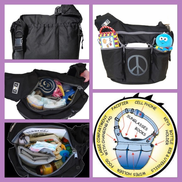 Diaper Dude Peace Bag (Black)