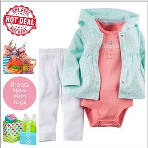 🆕😍 Baby Girl Carter's Floral Hooded Cardigan Set