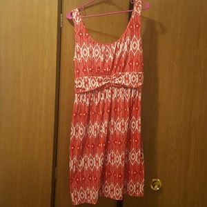 Red and white summer dress