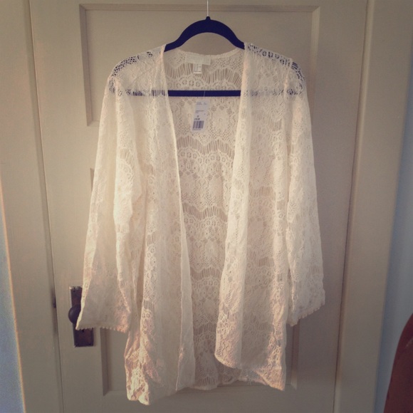 Forever 21 Open-Front Lace Cardigan