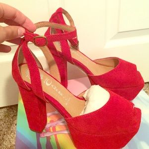 Jeffrey Campbell Perfect-2 Dark Red Suede Platform