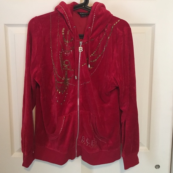 Cozy deep red crush sequined sweatshirt