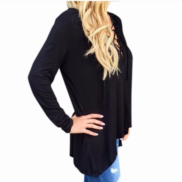 Long sleeve loose hoodie shirt TOP104 - Picture 3 of 3