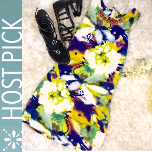 Bardot Dresses & Skirts - Bardōt Watercolor Fitted Shift Dress