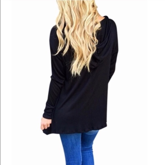 Long sleeve loose hooded shirt T104 - Picture 3 of 3