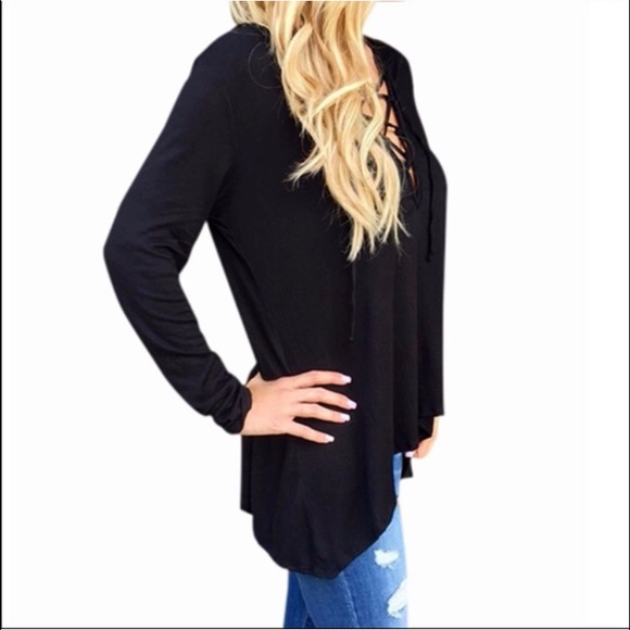 Long sleeve loose hoodie shirt TOP104 - Picture 3 of 3