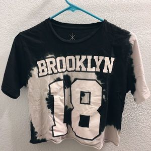 black/white tie dye crop top