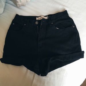 black high waisted shorts