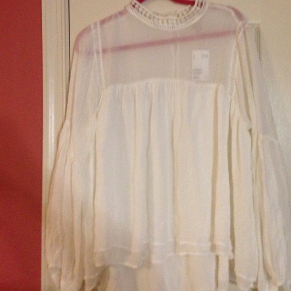 H&M beautiful bell sleeve high neck top brand new