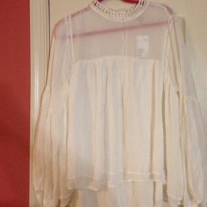 H&M beautiful bell sleeve high neck top brand new