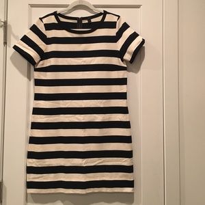 J. Crew Navy & Cream Striped Dress