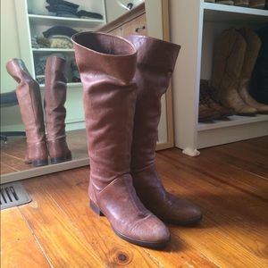 Size 6 JCrew tall brown leather boots