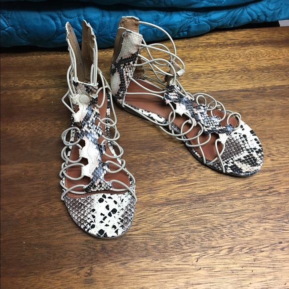 Snake skin print sandals
