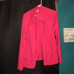 Neon pink athletic jacket