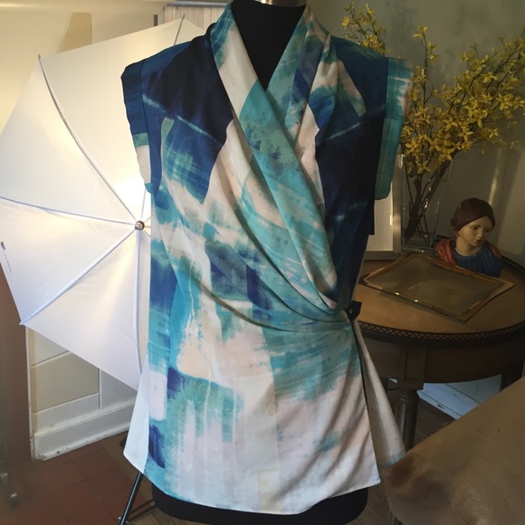 Joan Vass Wrap Sleeveless Shirt