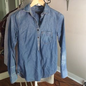 J. Crew long sleeve denim/chambray shirt