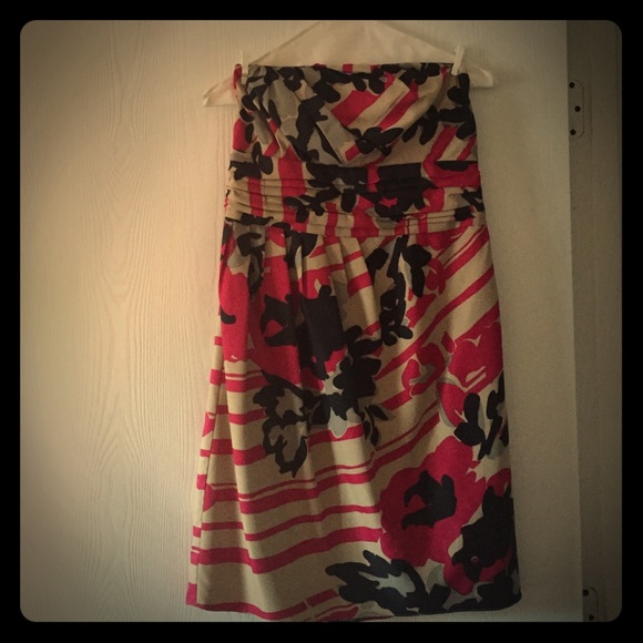 The Limited strapless print dress