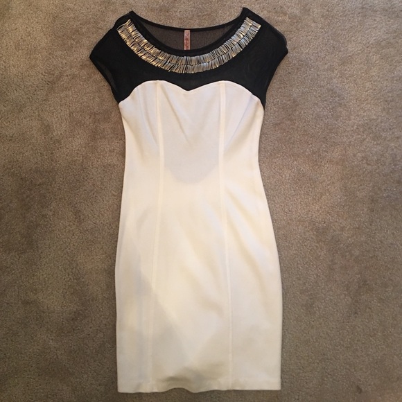 White Embellished Sheer Top Dress