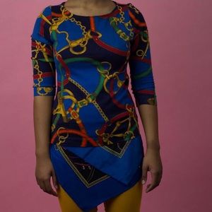 Vintage Ralph Lauren top with complimentary scarf.