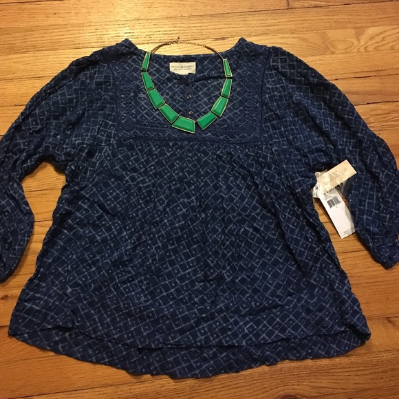 Brand new w/ tags Ralph Lauren blue & white blouse