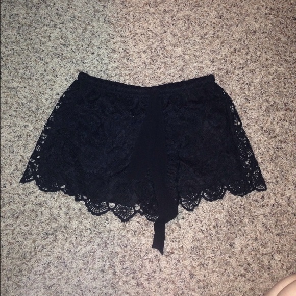 Black lace shorts