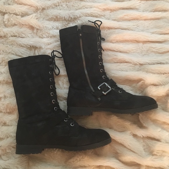Black combat boots