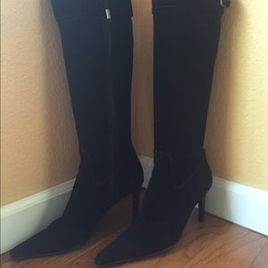 Ralph Lauren black suede pointy toe boots