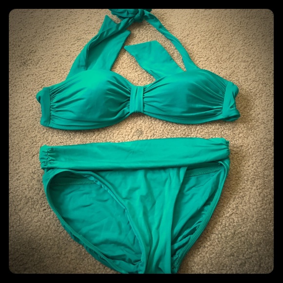 Vitamin A turquoise banded bikini size 8/m