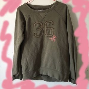 Olive green crew neck