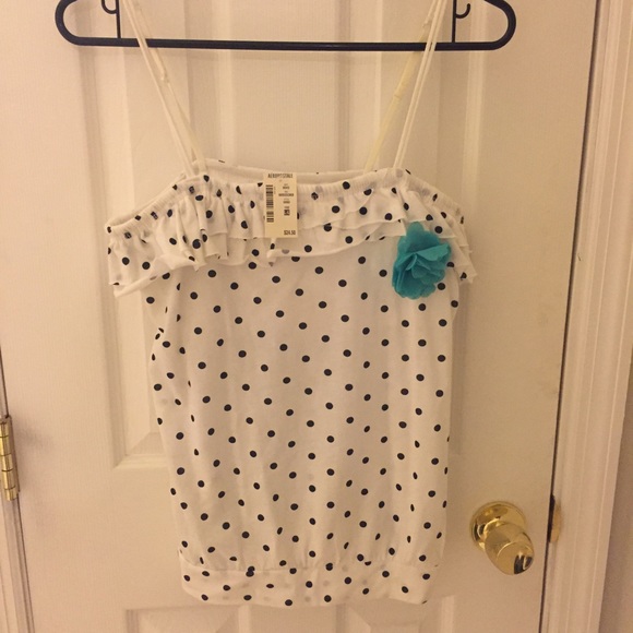 NWT Aeropostale black & white polka dot tank