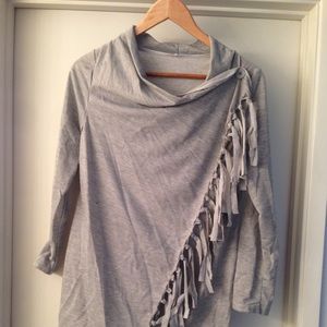 Fringe wrap shirt
