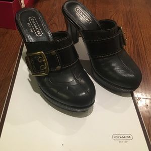 Black Coach mules - brand new