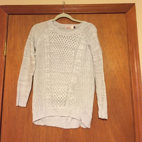 Gray knitted sweater, worn twice