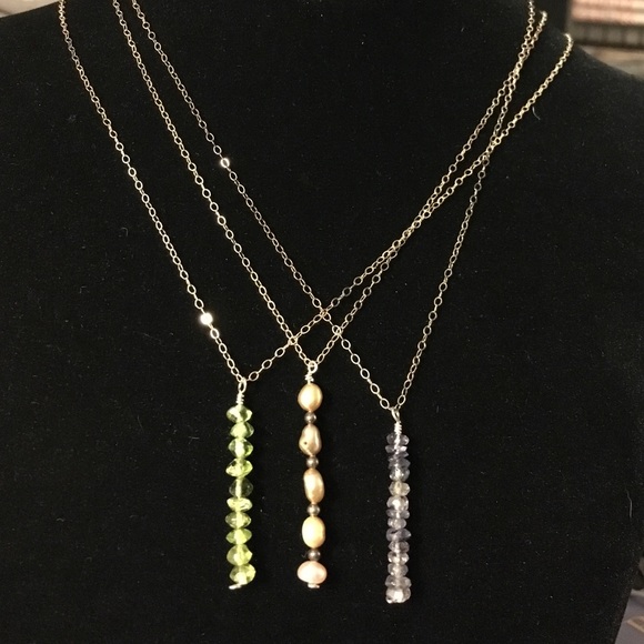 ApsaraJewels Jewelry - Various vertical gemstone bar necklaces ApsaraJewels Jewelry - Various vertical gemstone bar necklaces
