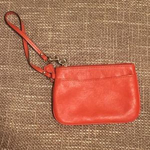 Orange Coach Wristlet