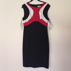 💋Trina Turk Black/Red Colorblock Dress Sz 6